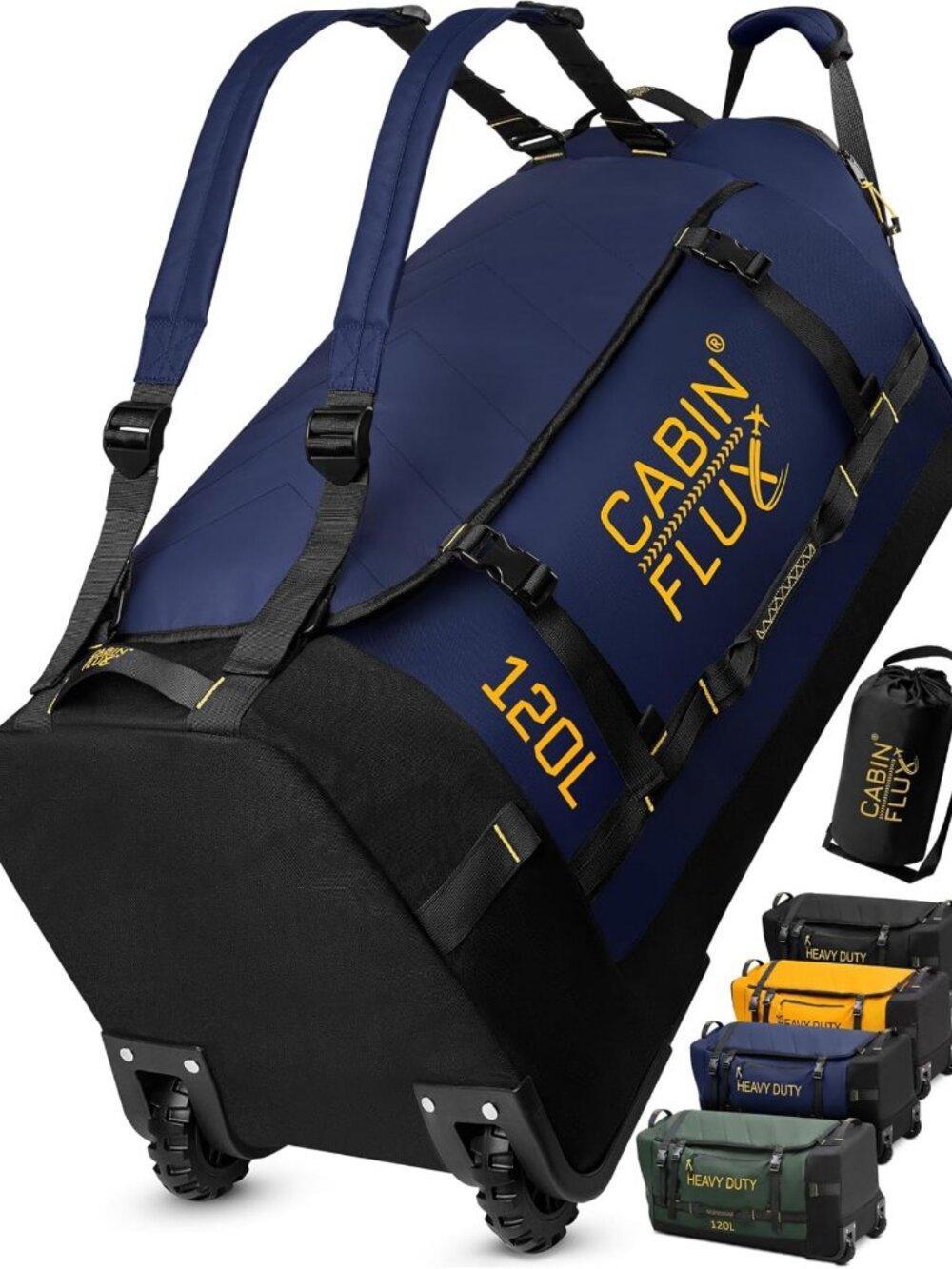 Large 31" Rolling Duffle Bag with Wheels, 120L Foldable Travel Luggage for